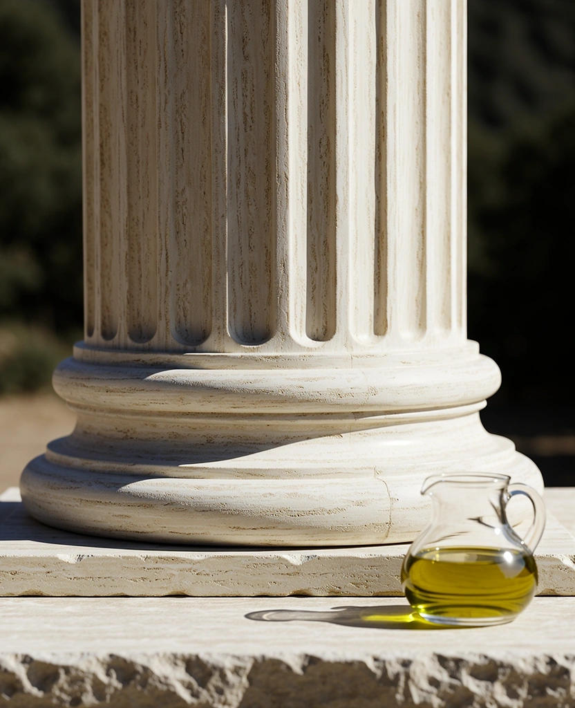 Structural detail of a Doric column